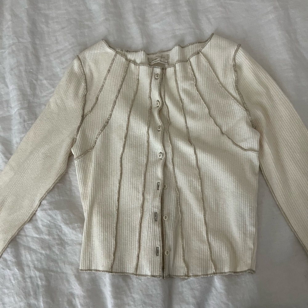 Urban outfitters ribbed sweater button up